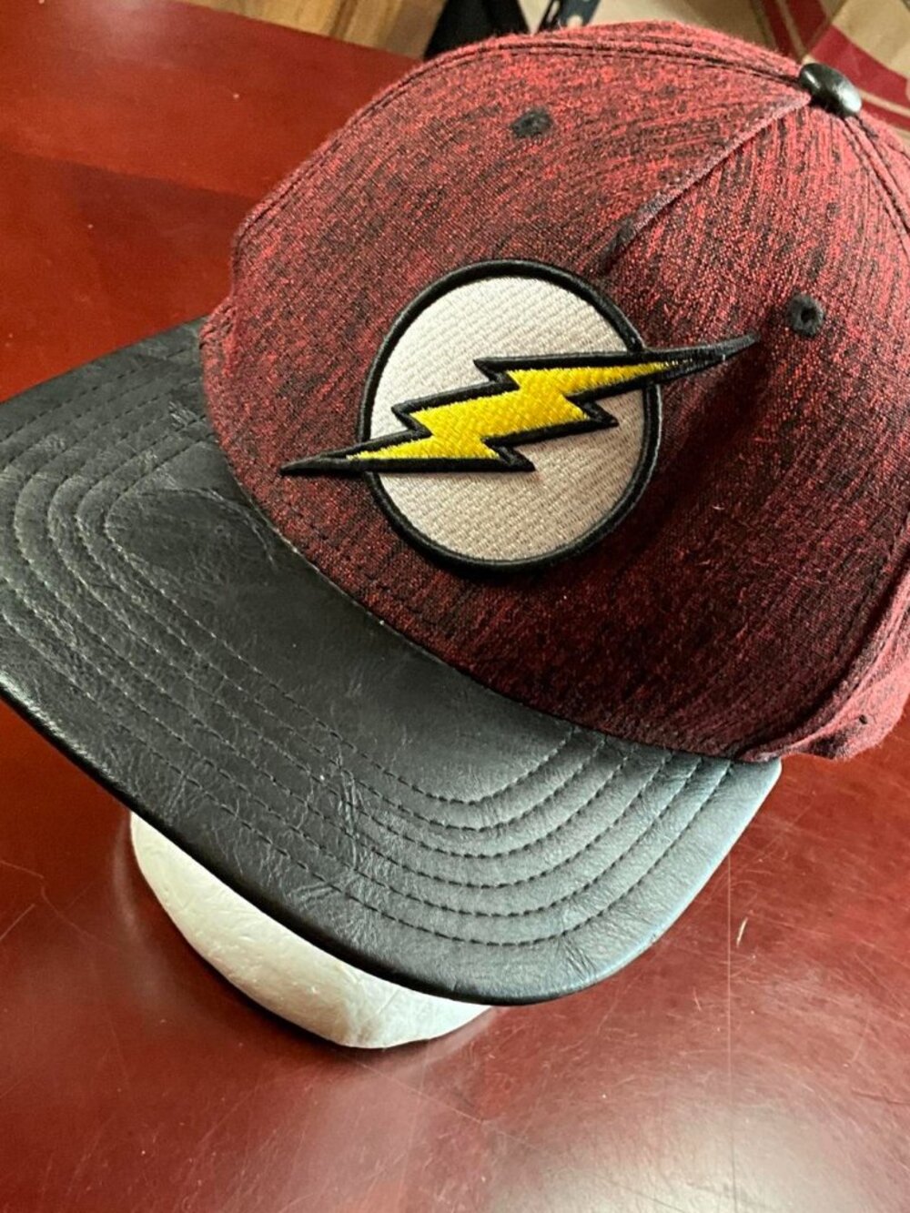 The Flash D.C Universe Logo Burgundy Adjustable Retro Style Burgandy Cap